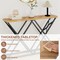 Natural - Black Console Table with Solid Metal Frame and Storage Shelf 55"